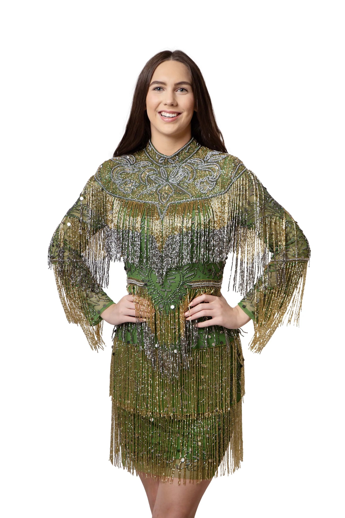 Green Gold Short Dress