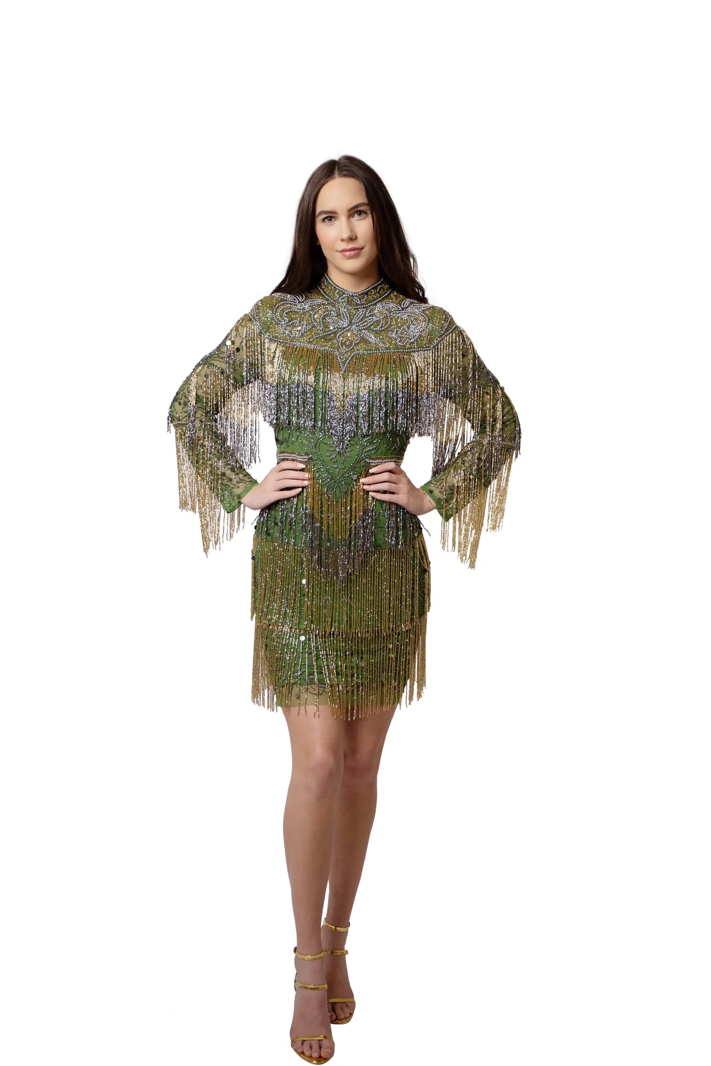 Green Gold Short Dress