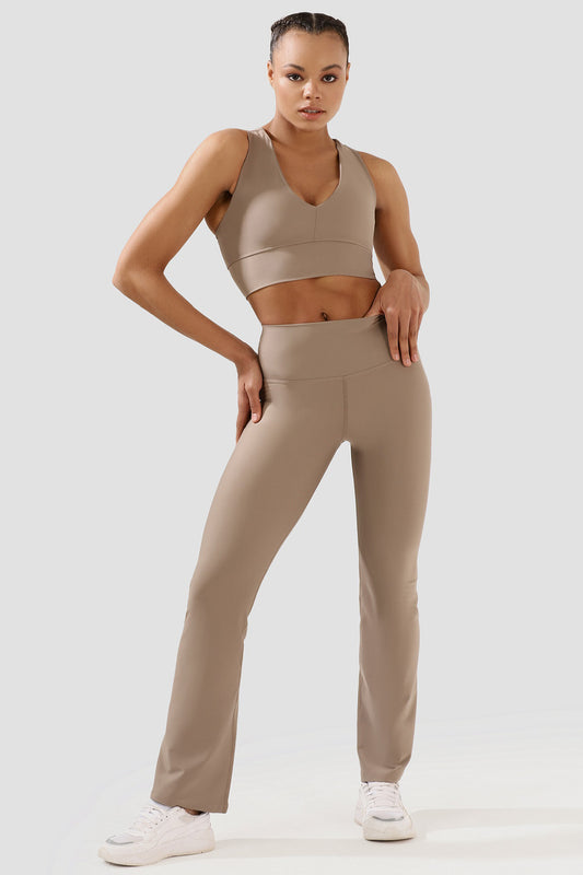 Square Neck Stone Color Sports Bra