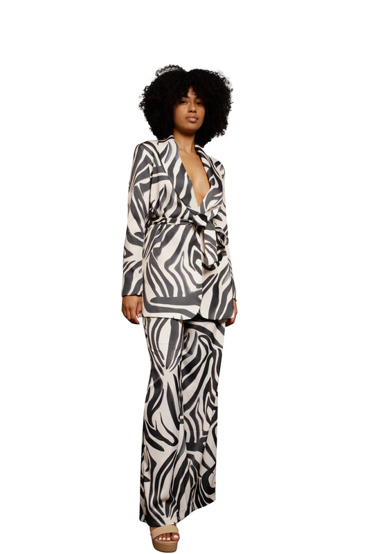 Zebra print suit set, full view 2