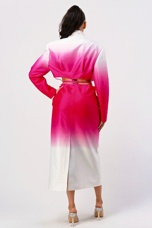 Color gradient spring trench coat