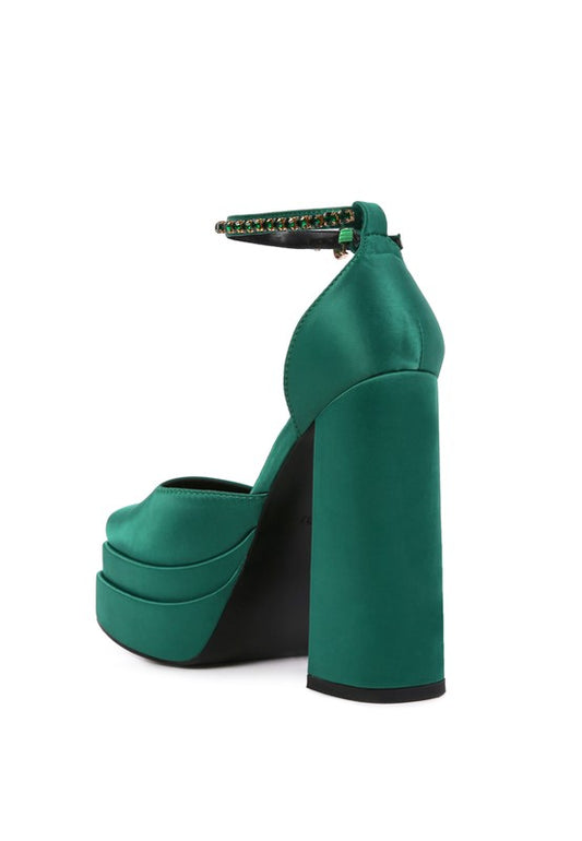  MARTINI Sky High Rampwalk Satin Sandals