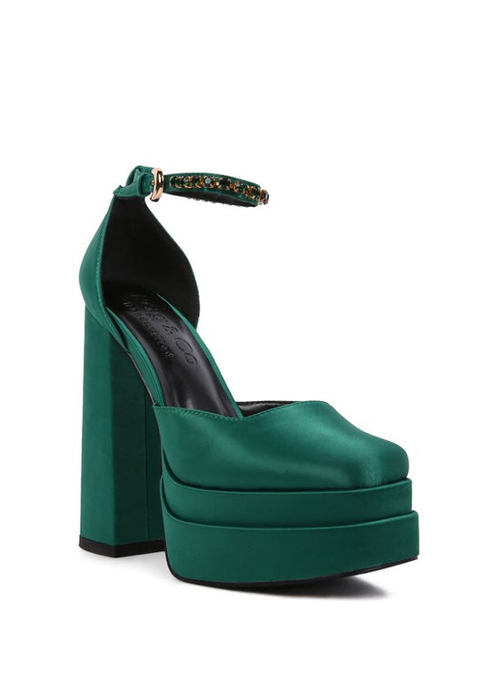  MARTINI Sky High Rampwalk Satin Sandals