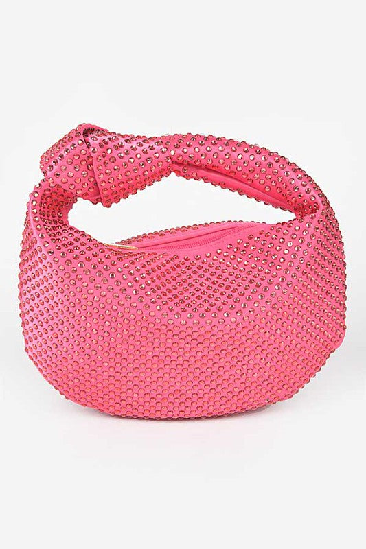 Tonal Studded Knotted Soft Clutch