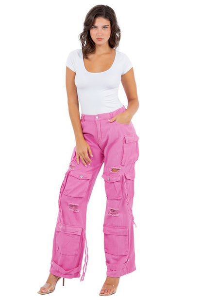 SEXY CARGO STYLE DENIM PANTS