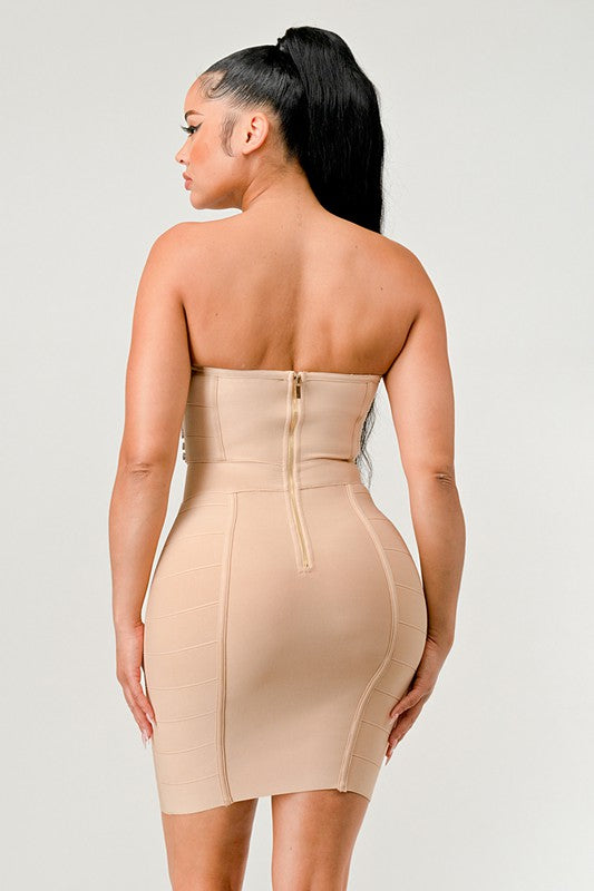 Betting on you casual embellished bandage dress