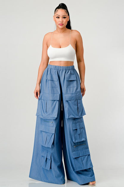 OVERSIZED MULTI POCKET CARGO PANTS