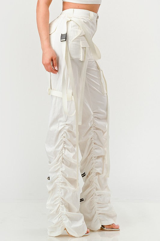 Ruched Utility Elegance Pants