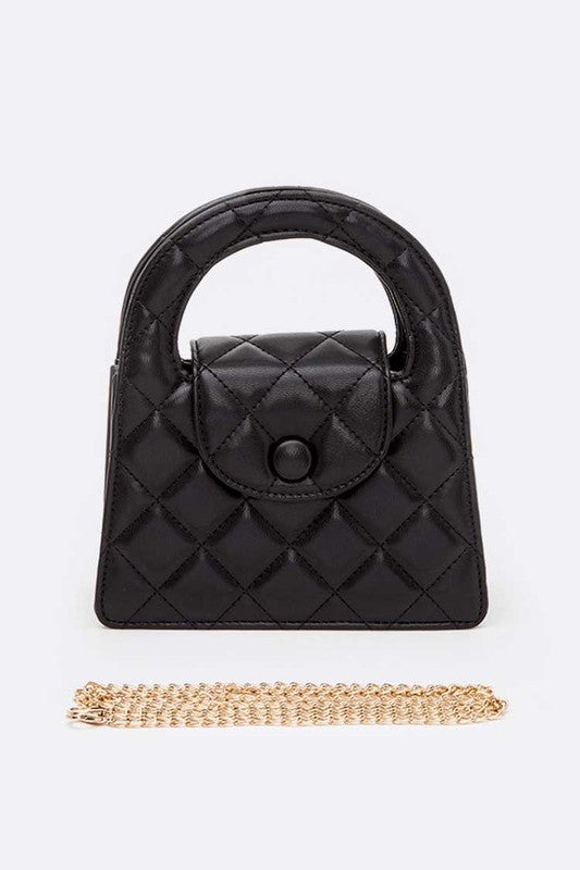 Top Handle Convertible Quilted Clutch Swing Bag