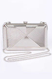 Textured Shiny Metal Box Clutch