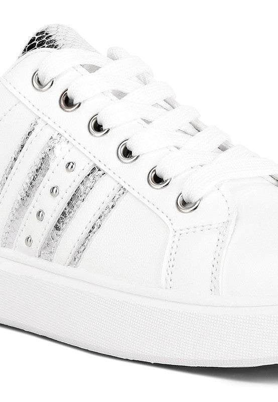 Claude Faux Leather Back Panel Detail Sneakers